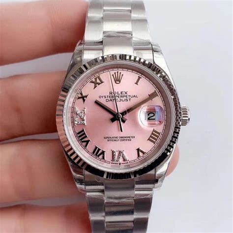 rolex pink diamond|rolex 34 datejust pink face.